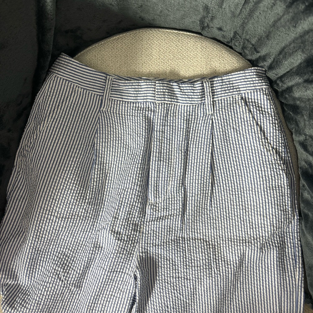 Brixton size 26 blue and white striped seersucker pants